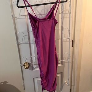SHEIN Vibrant Purple Ruched Dress